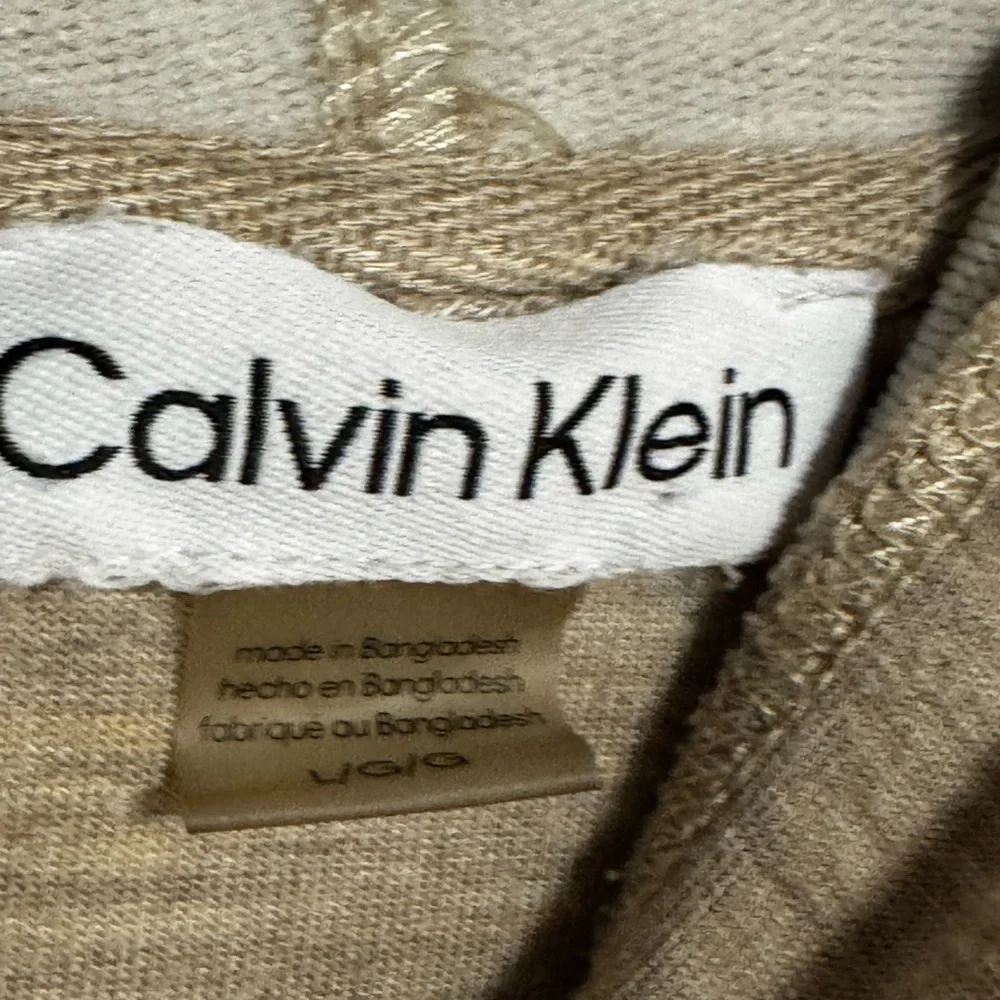 Calvin Klein Beige Hoodie with Metallic Gold Initials - Picture 2 of 4
